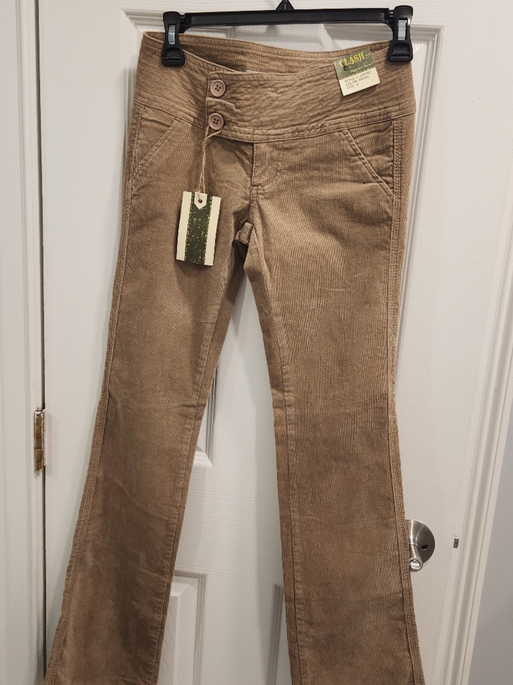 NWT Clash Brushed Denim Jeans Khaki Tan Size 0 Low Rise Straight Leg Boot Cut